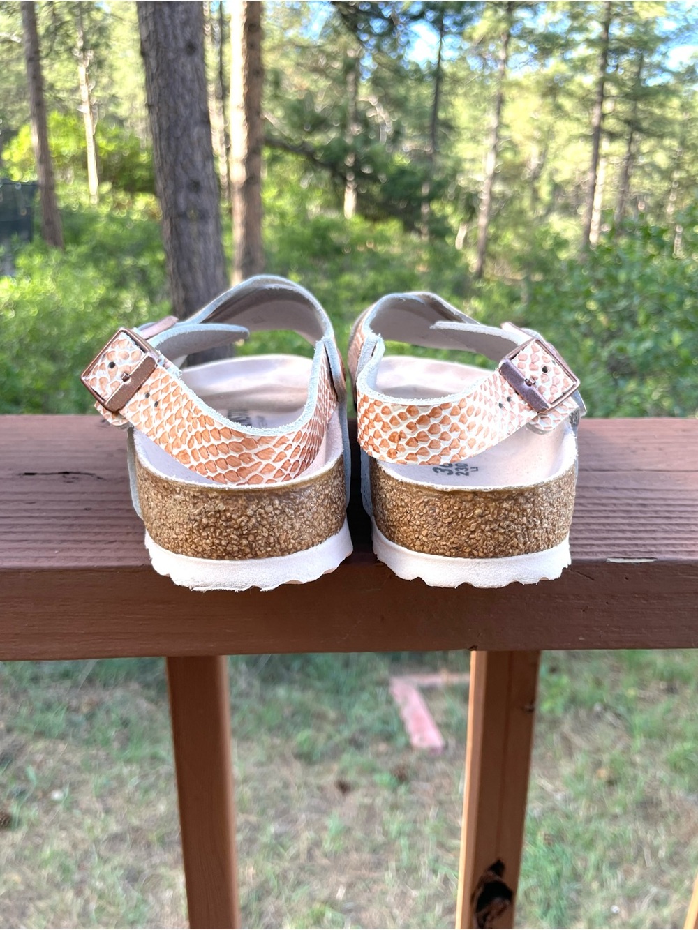 Birkenstock Tulum Mermaid Cream Metallic Backstrap Sandals (Regular Fit) Sz 36 - Picture 4 of 7